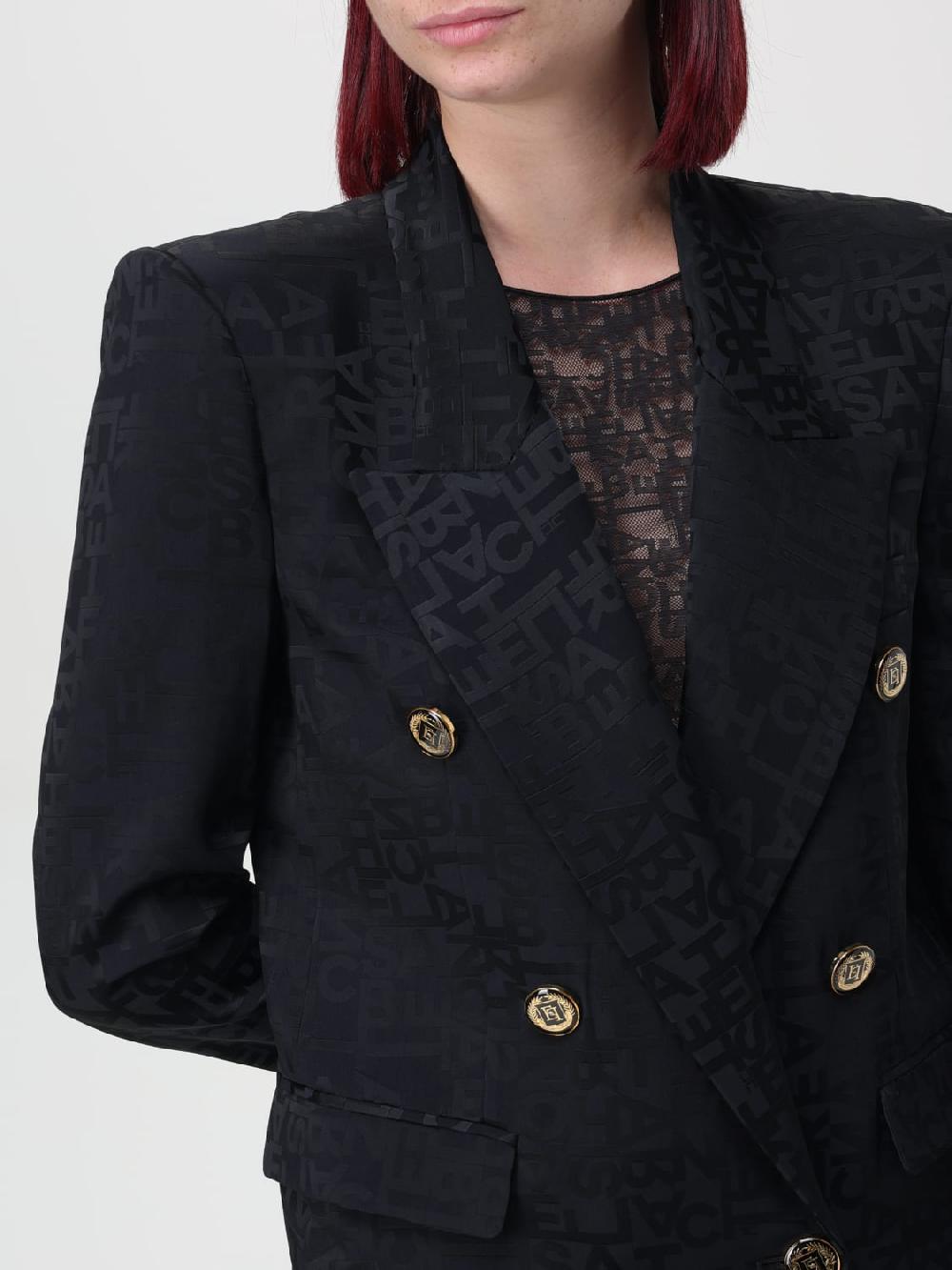 Giglio Blazer Elisabetta Franchi In Viscosa Con Logo Jacquard