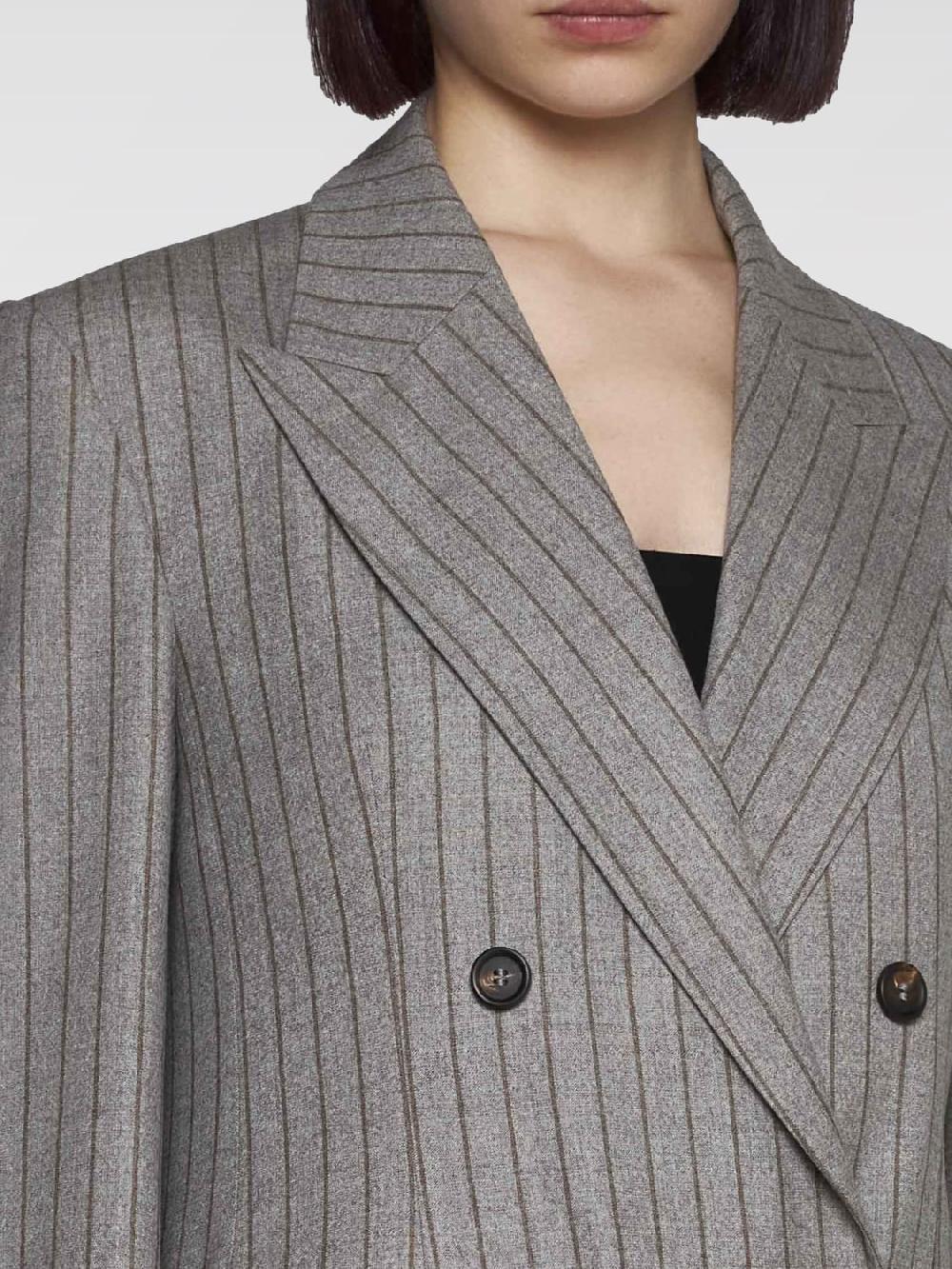 Giglio Blazer Gessato A Doppiopetto Brunello Cucinelli