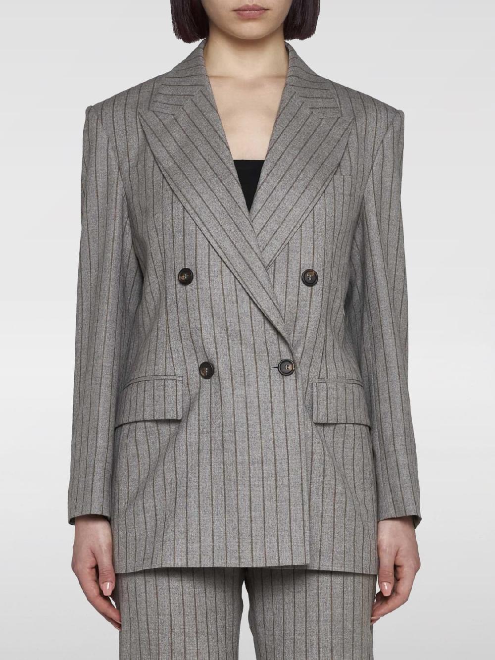 Giglio Blazer gessato a doppiopetto Brunello Cucinelli