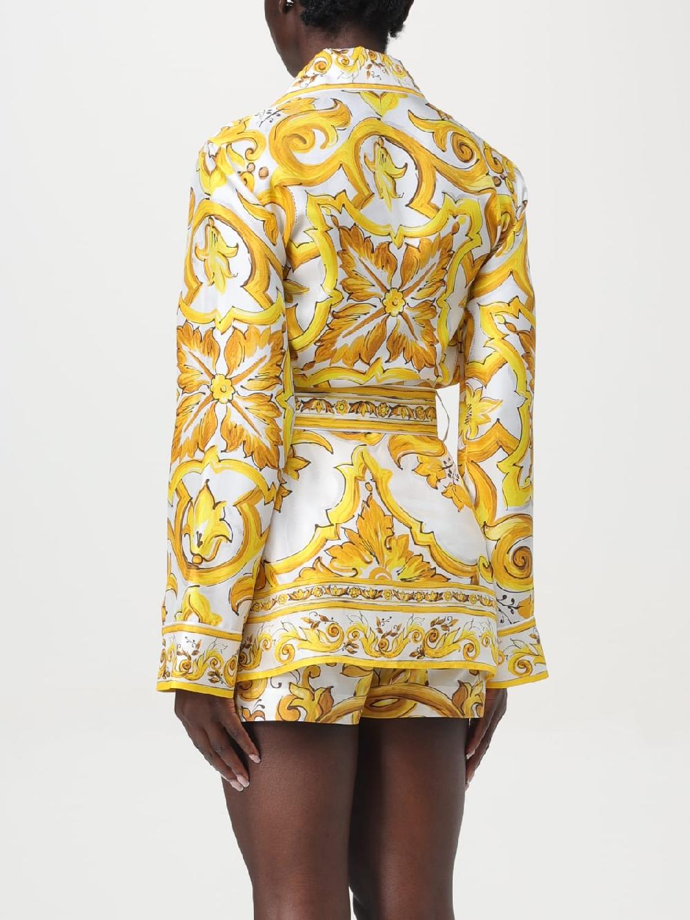 Giglio Blusa Maiolica Dolce & Gabbana In Twill Di Seta Stampata