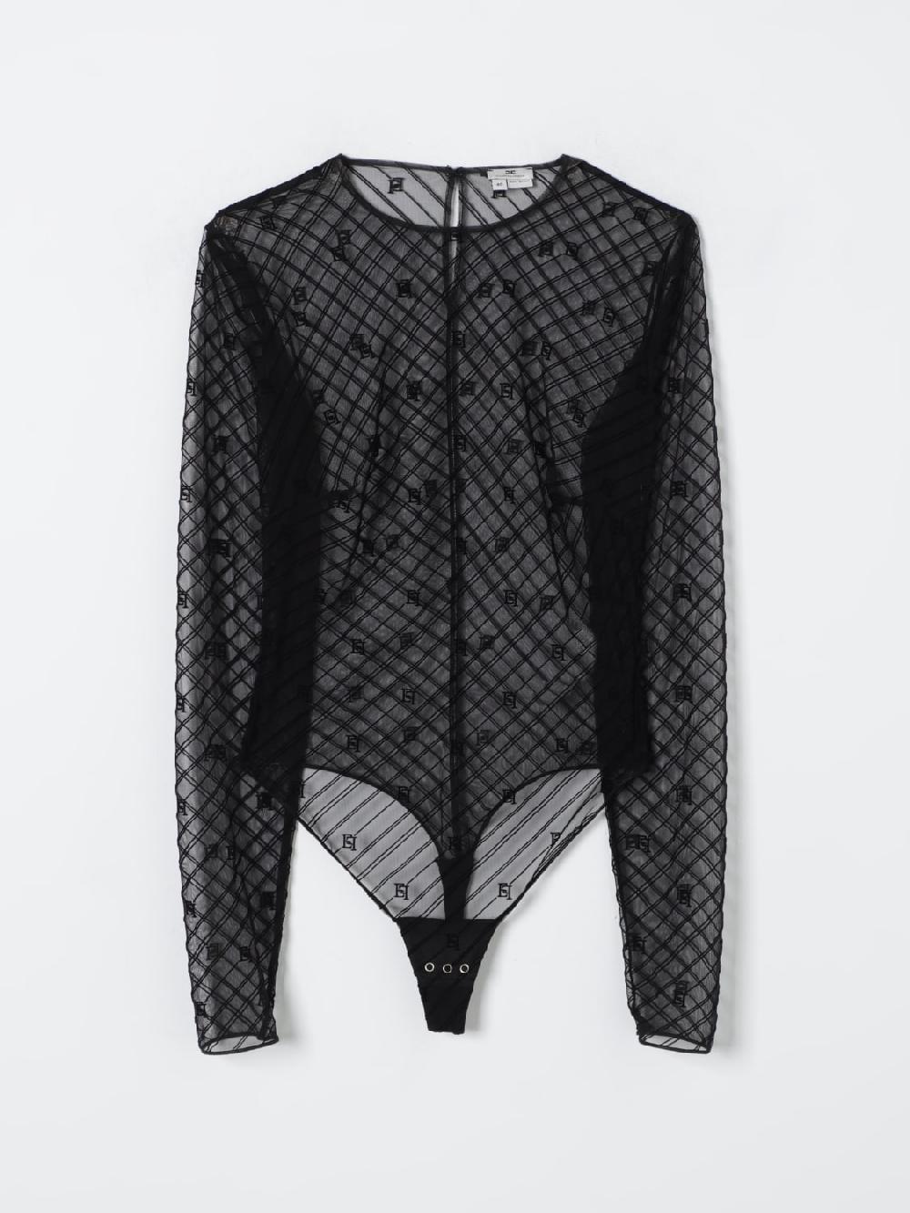 Giglio Body In Tulle Flock Disegno Diagonale Elisabetta Franchi