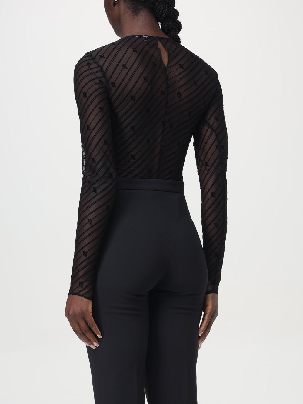 Giglio Body In Tulle Flock Disegno Diagonale Elisabetta Franchi