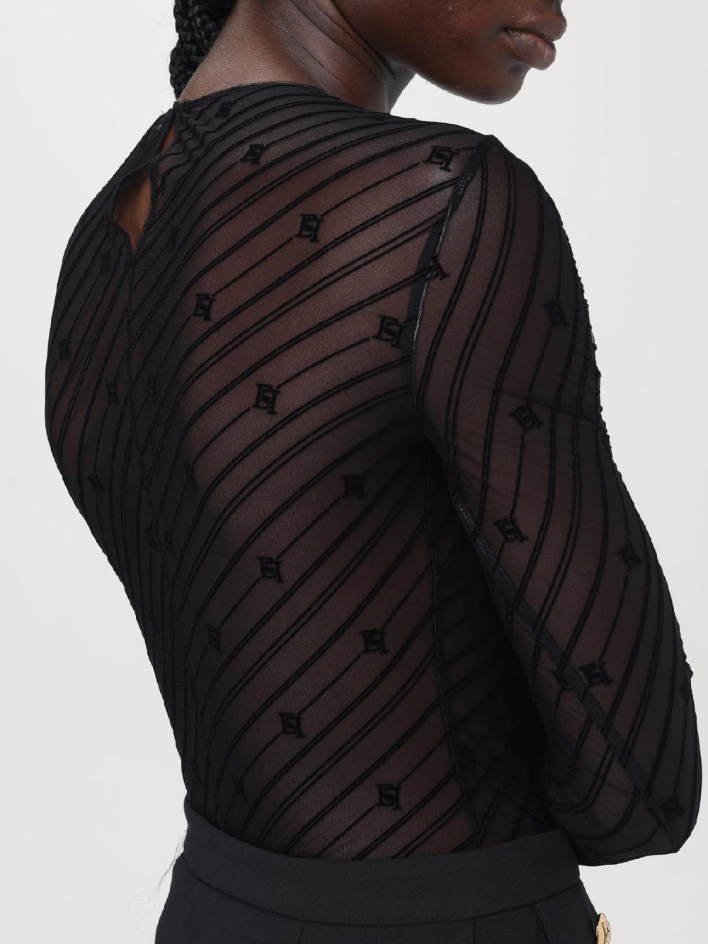 Giglio Body In Tulle Flock Disegno Diagonale Elisabetta Franchi