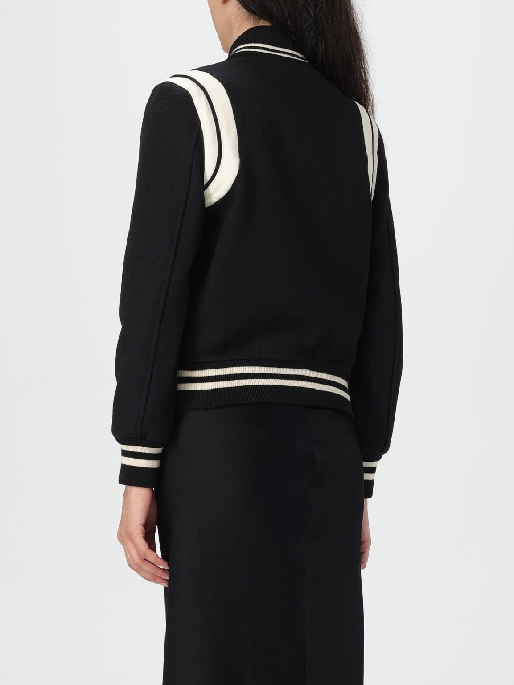 Giglio Bomber Saint Laurent In Pelle Di Agnello E Lana