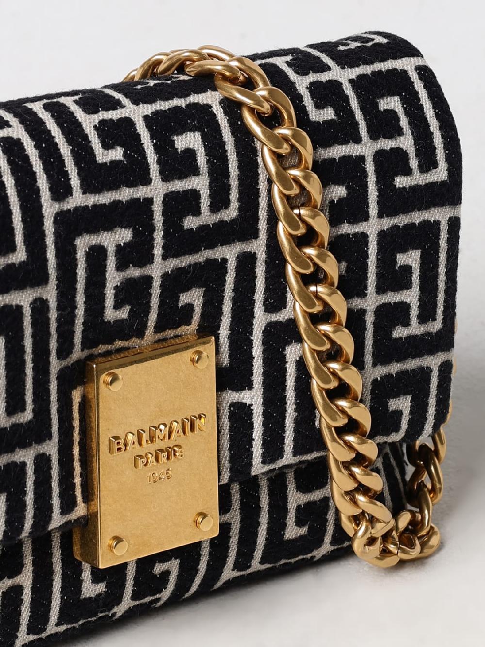 Giglio Borsa 1945 Balmain In Cotone Con Monogram Jacquard