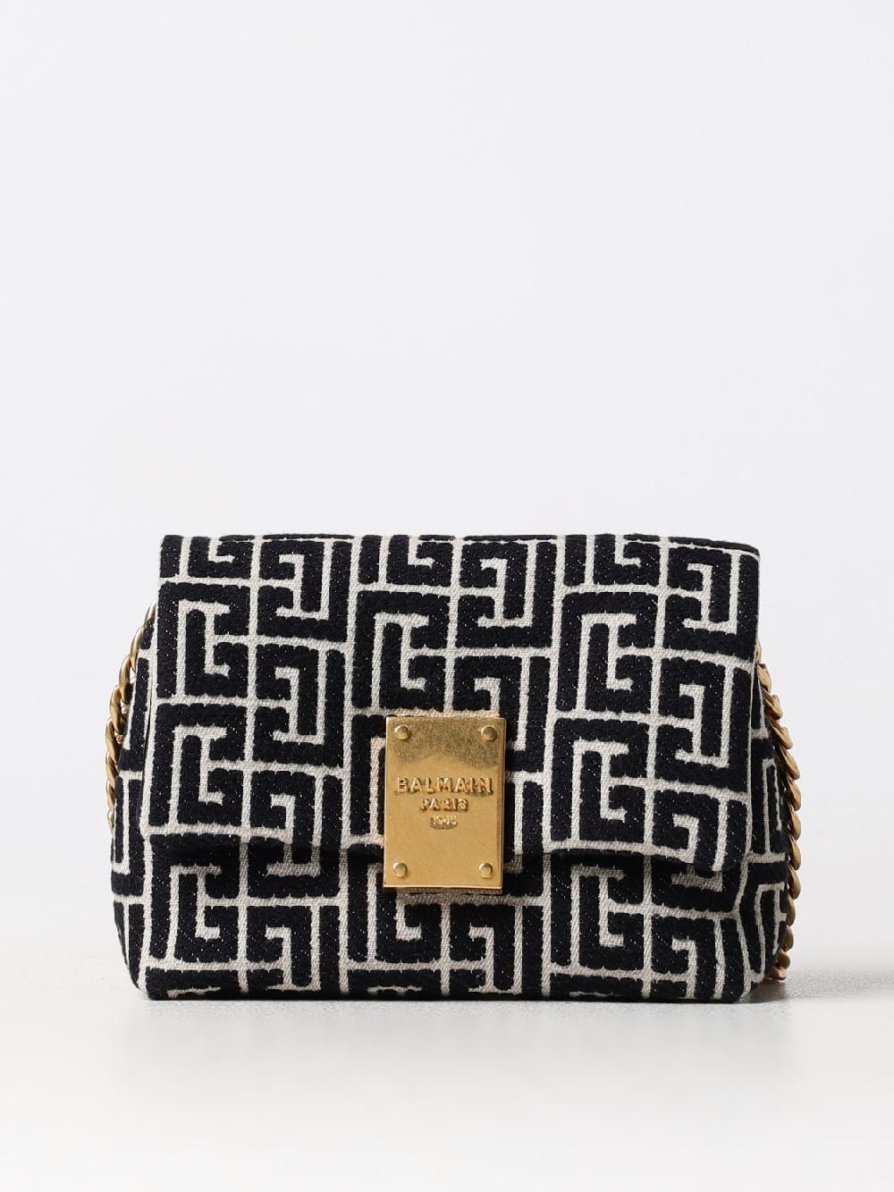 Giglio Borsa 1945 Balmain in cotone con monogram jacquard