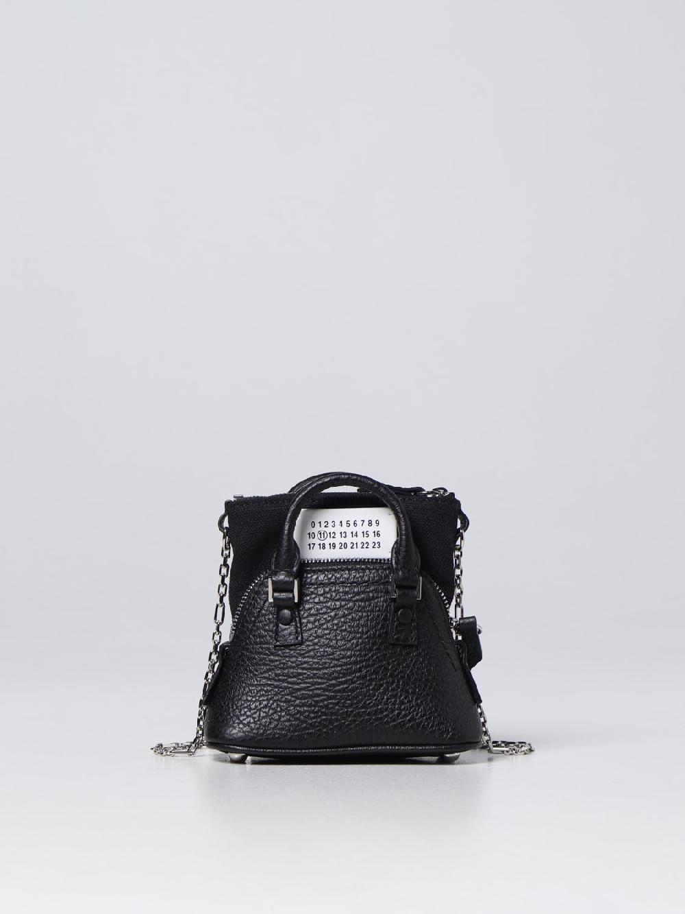 Giglio Borsa 5AC Baby Maison Margiela in pelle a grana e canvas