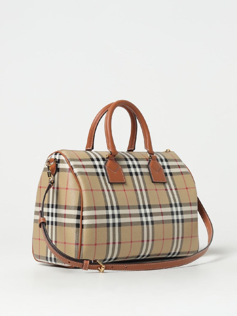Giglio Borsa A Mano Check Burberry In Tela Stampata