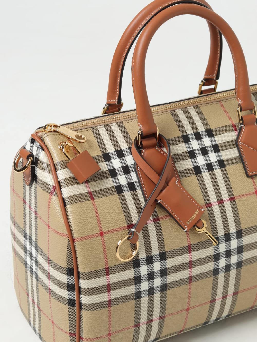 Giglio Borsa A Mano Check Burberry In Tela Stampata