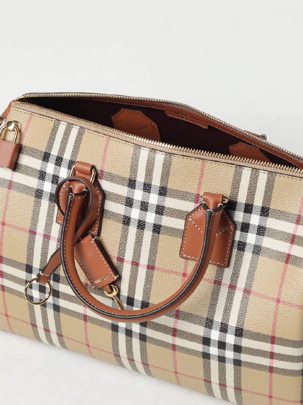 Giglio Borsa A Mano Check Burberry In Tela Stampata
