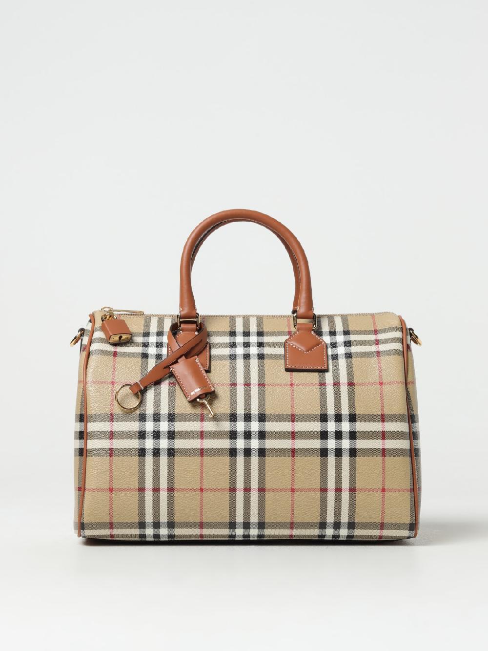 Giglio Borsa a mano check Burberry in tela stampata