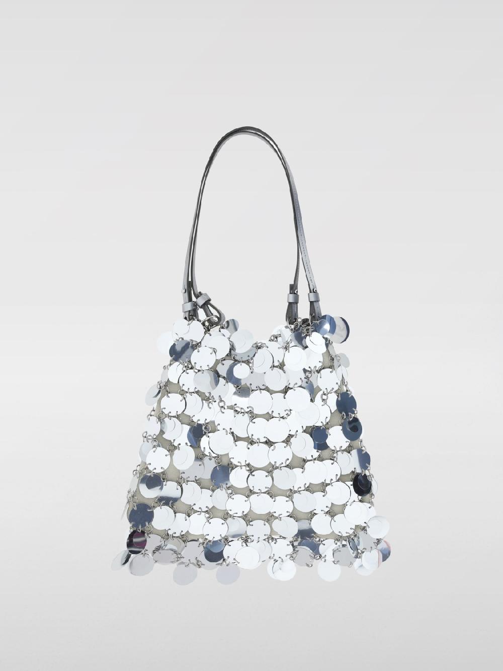 Giglio Borsa a spalla Sparkle large con paillettes Rabanne