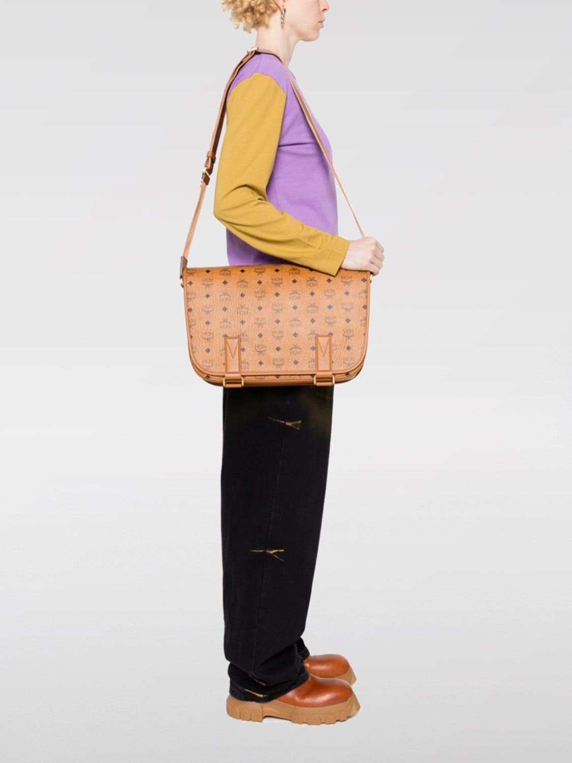 Giglio Borsa Aren Mcm In Cotone Spalmato Con Logo All Over