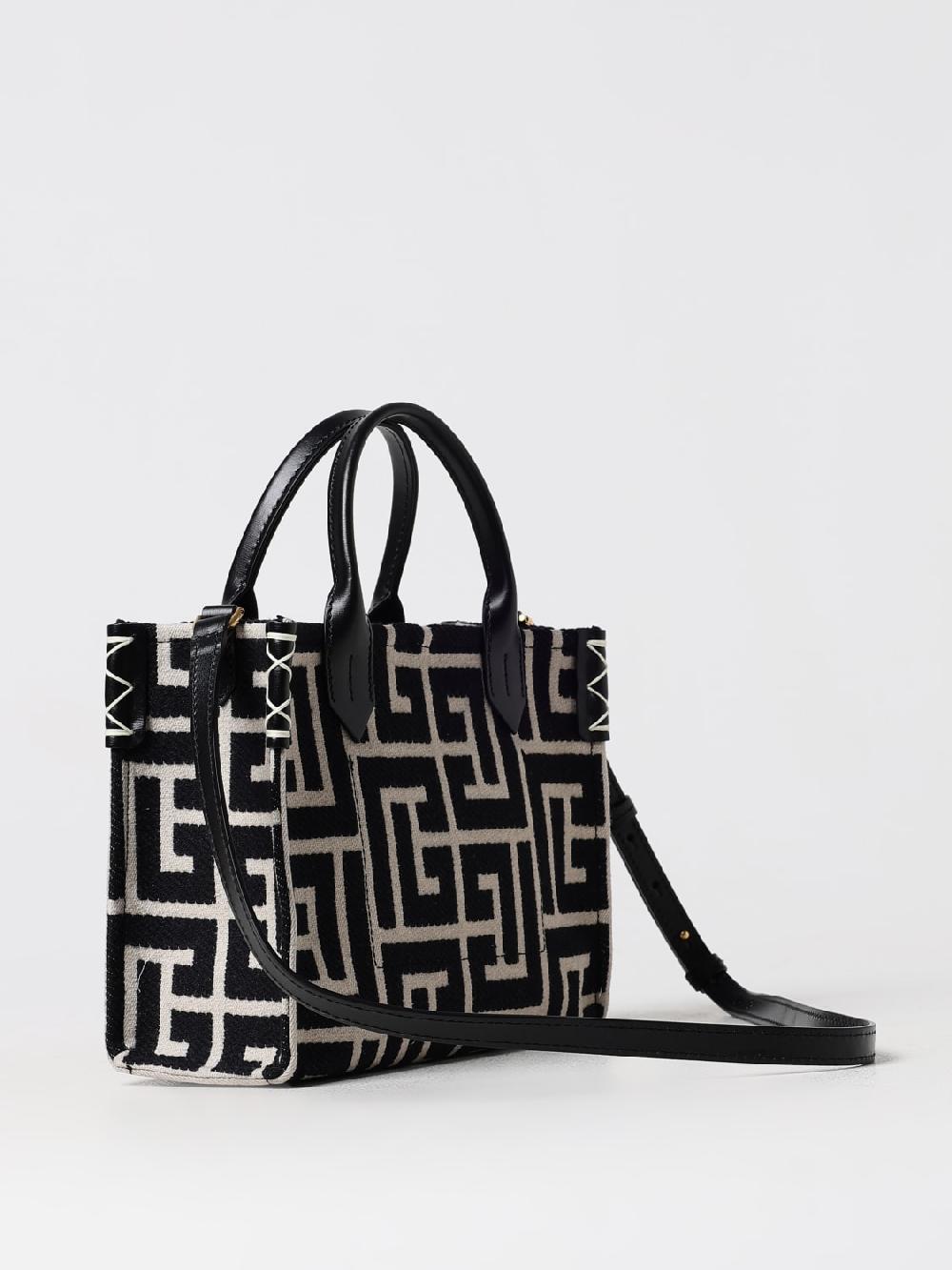 Giglio Borsa B Army Balmain In Canvas Con Logo Jacquard