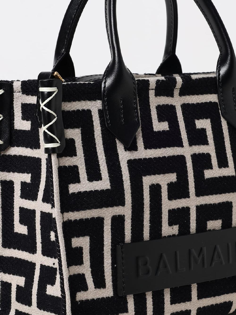 Giglio Borsa B Army Balmain In Canvas Con Logo Jacquard