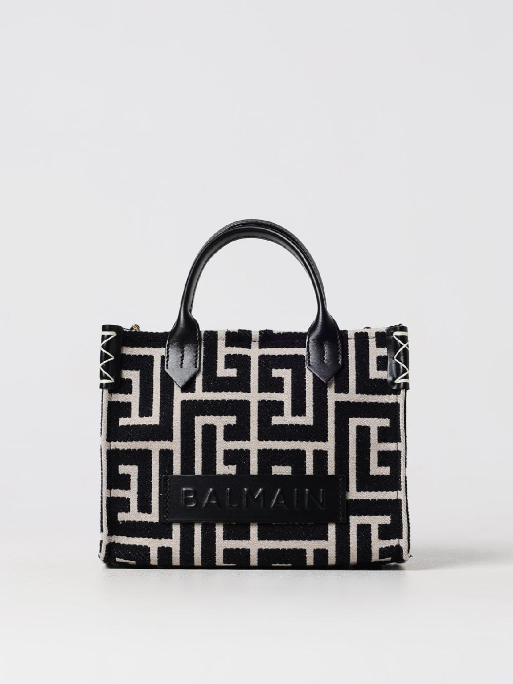 Giglio Borsa B Army Balmain in canvas con logo jacquard