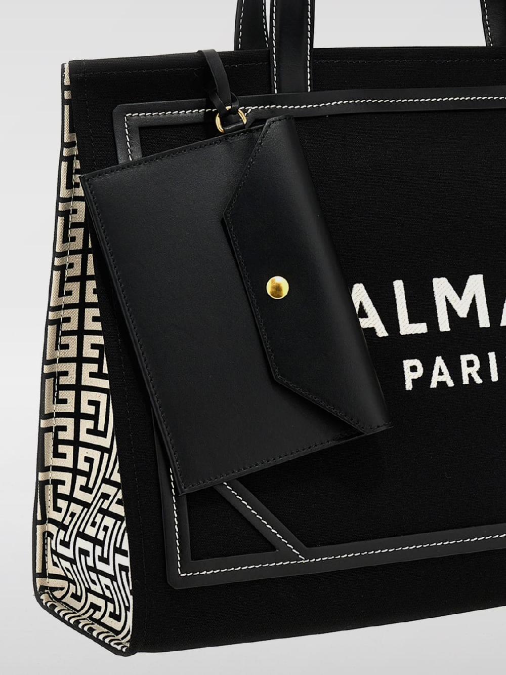 Giglio Borsa B-Army Balmain In Canvas Di Cotone E Pelle