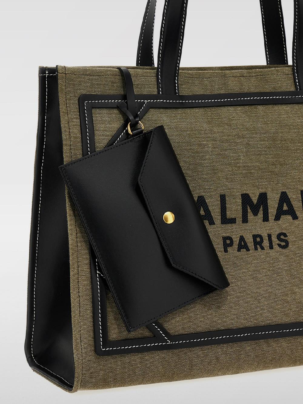 Giglio Borsa B-Army Balmain In Canvas Di Cotone E Pelle