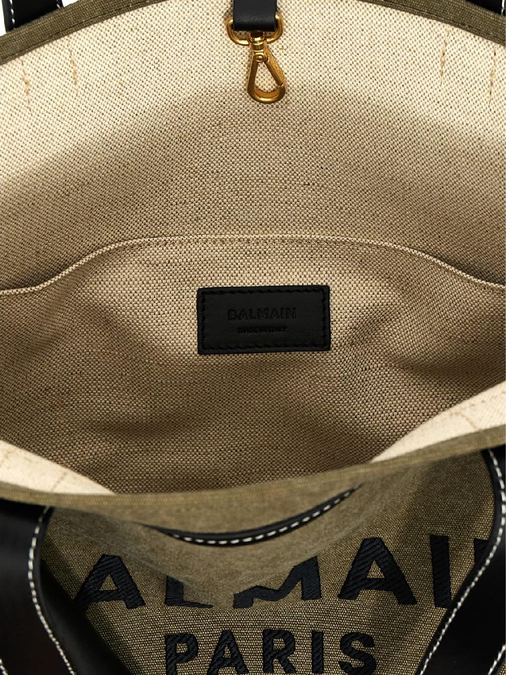 Giglio Borsa B-Army Balmain In Canvas Di Cotone E Pelle