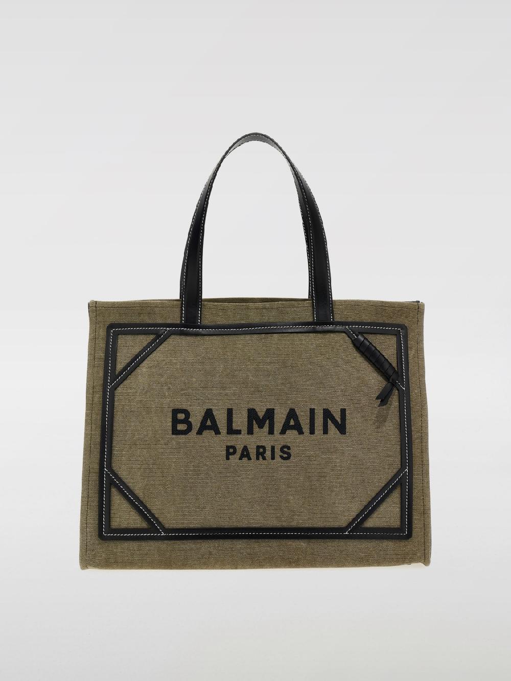 Giglio Borsa B-Army Balmain in canvas di cotone e pelle
