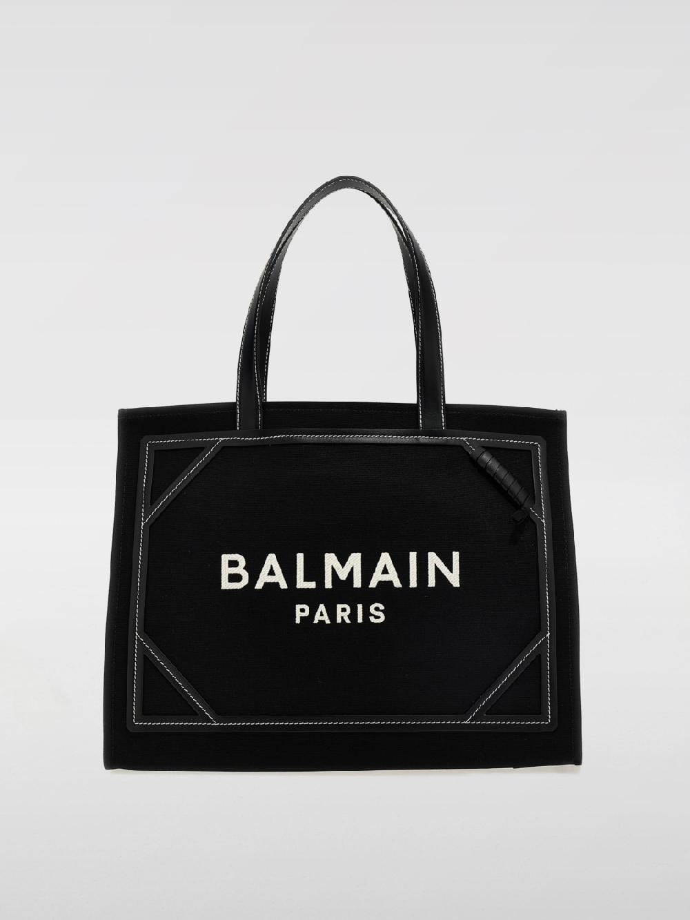 Giglio Borsa B-Army Balmain in canvas di cotone e pelle
