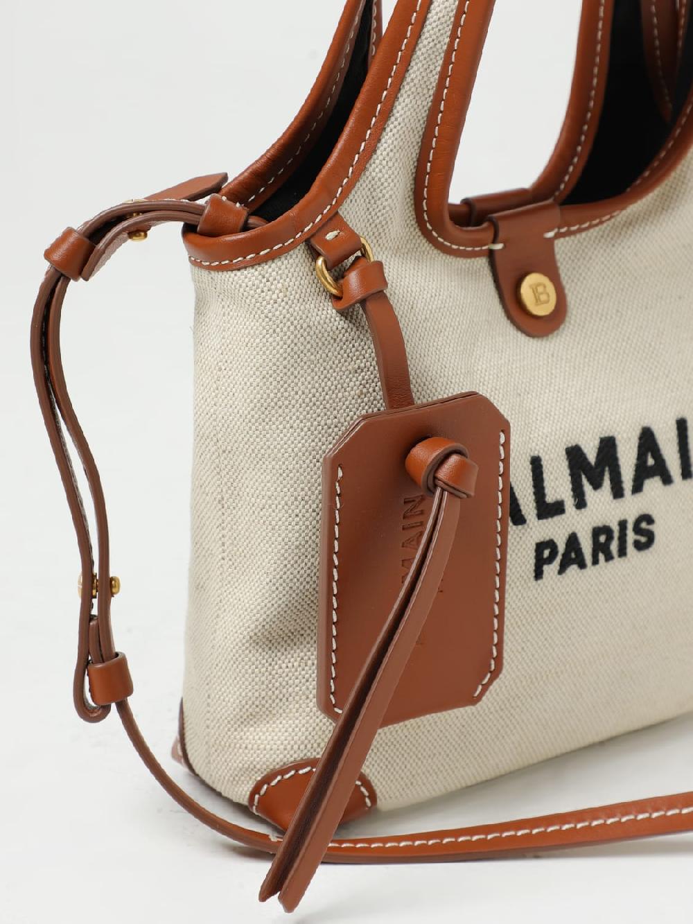 Giglio Borsa B-Army Grocery Balmain In Canvas E Pelle