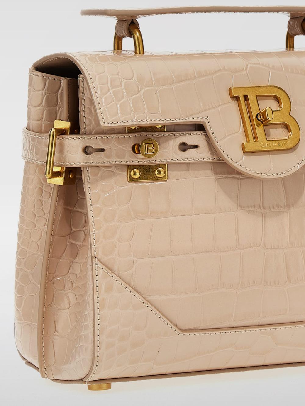 Giglio Borsa B-Buzz 23 Balmain In Pelle Stampa Cocco