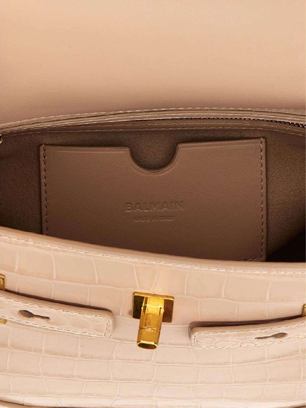 Giglio Borsa B-Buzz 23 Balmain In Pelle Stampa Cocco