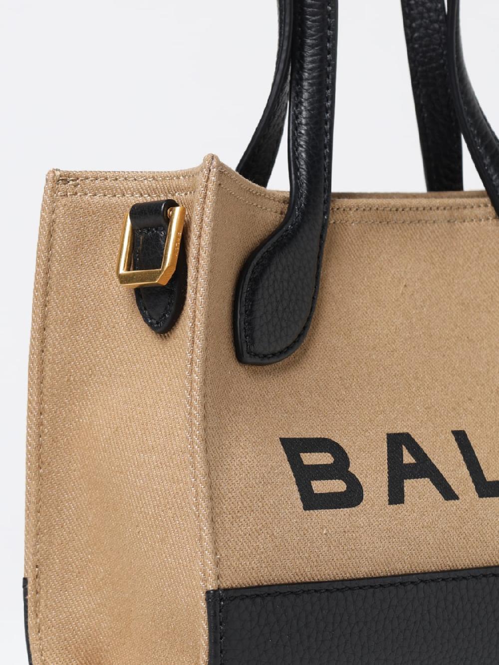 Giglio Borsa Bar Keep On Bally In Canvas E Pelle A Grana