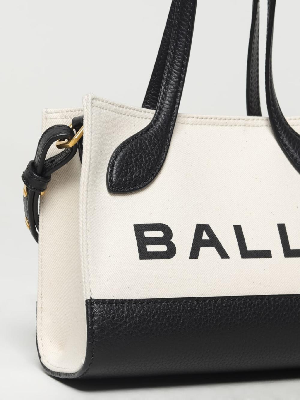 Giglio Borsa Bar Keep On Bally In Canvas E Pelle A Grana