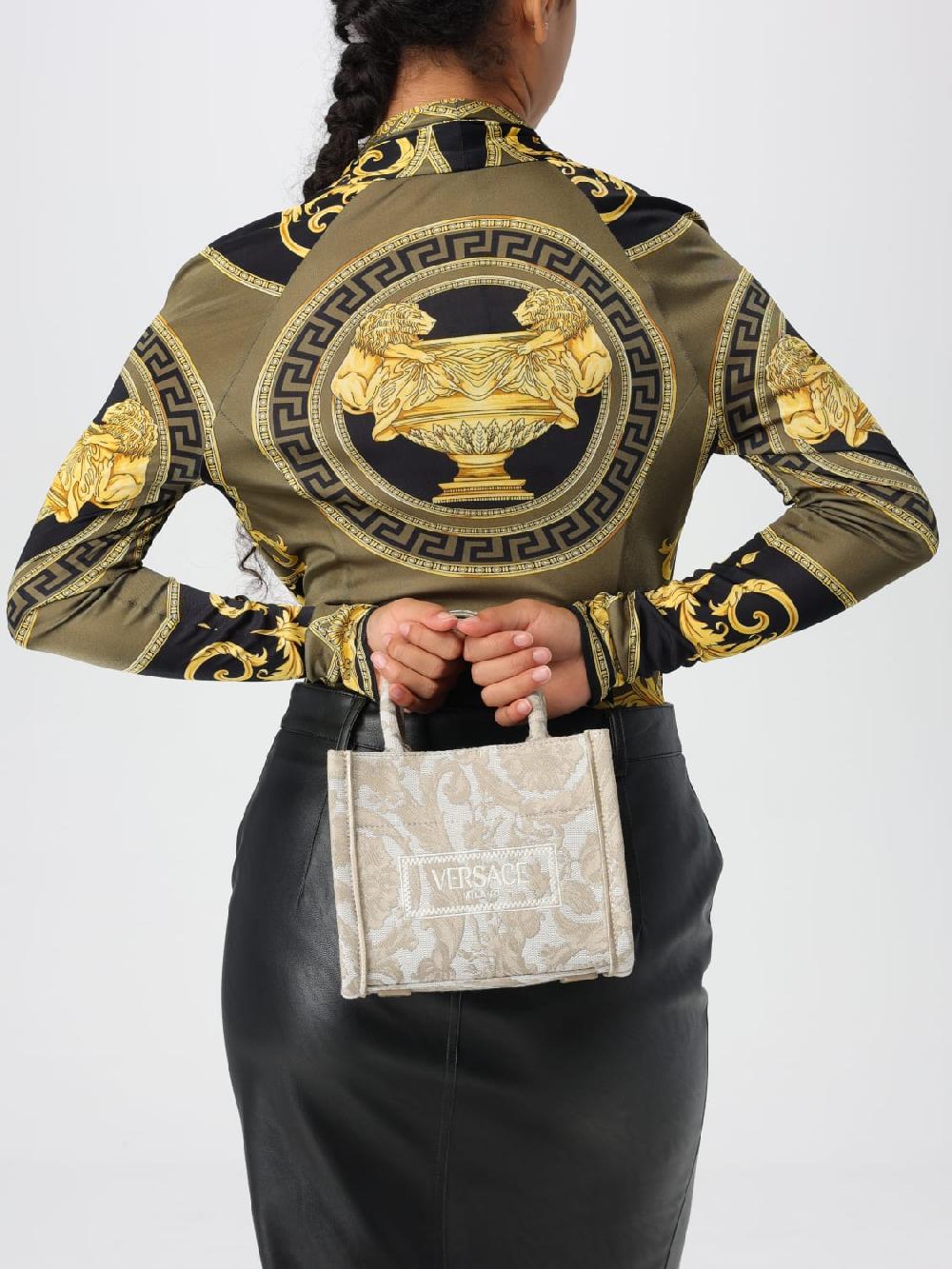 Giglio Borsa Baroque Athena Versace In Cotone Jacquard