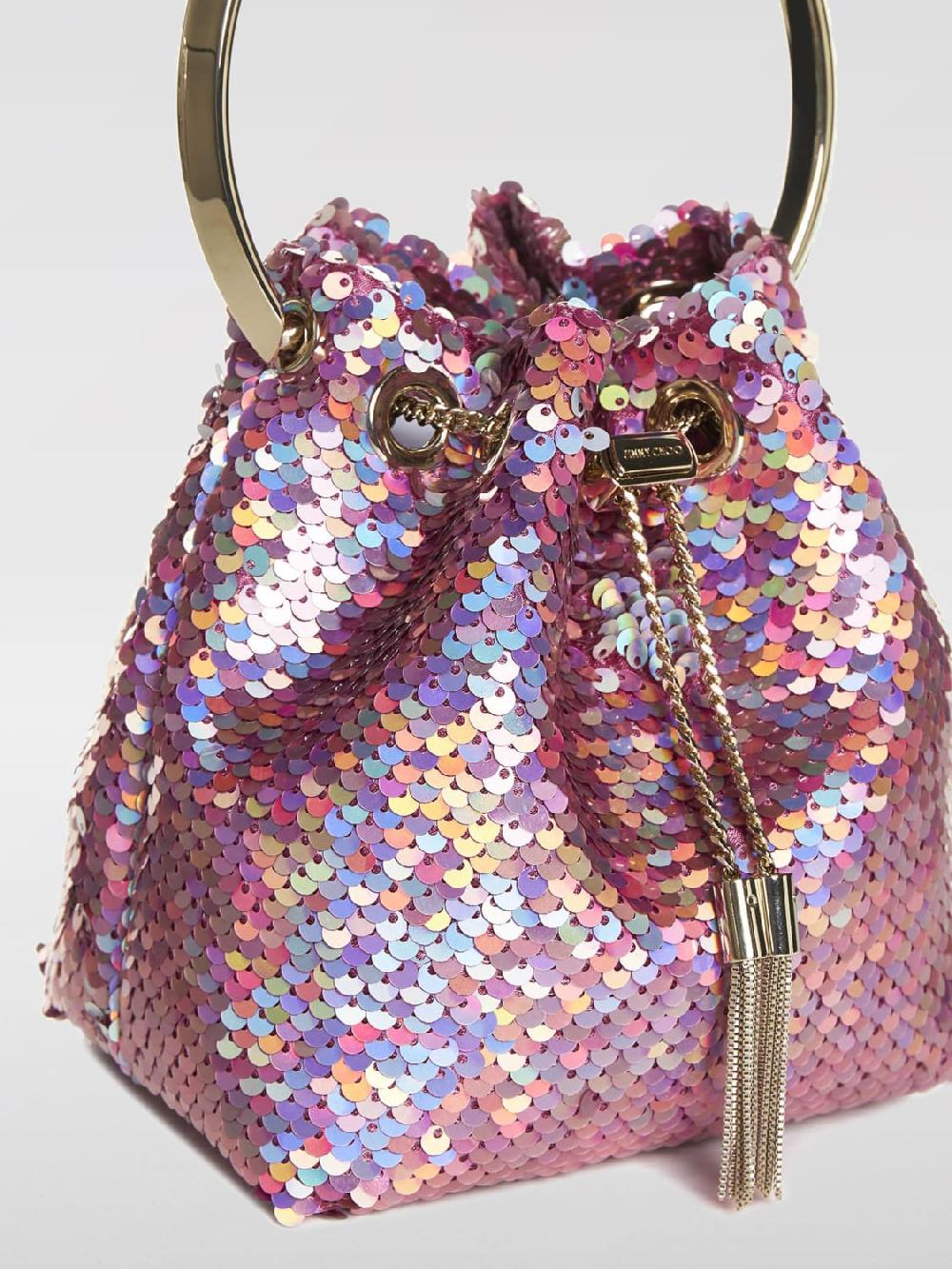 Giglio Borsa Bon Bon Jimmy Choo In Tessuto Con Paillettes Ricamate All Over