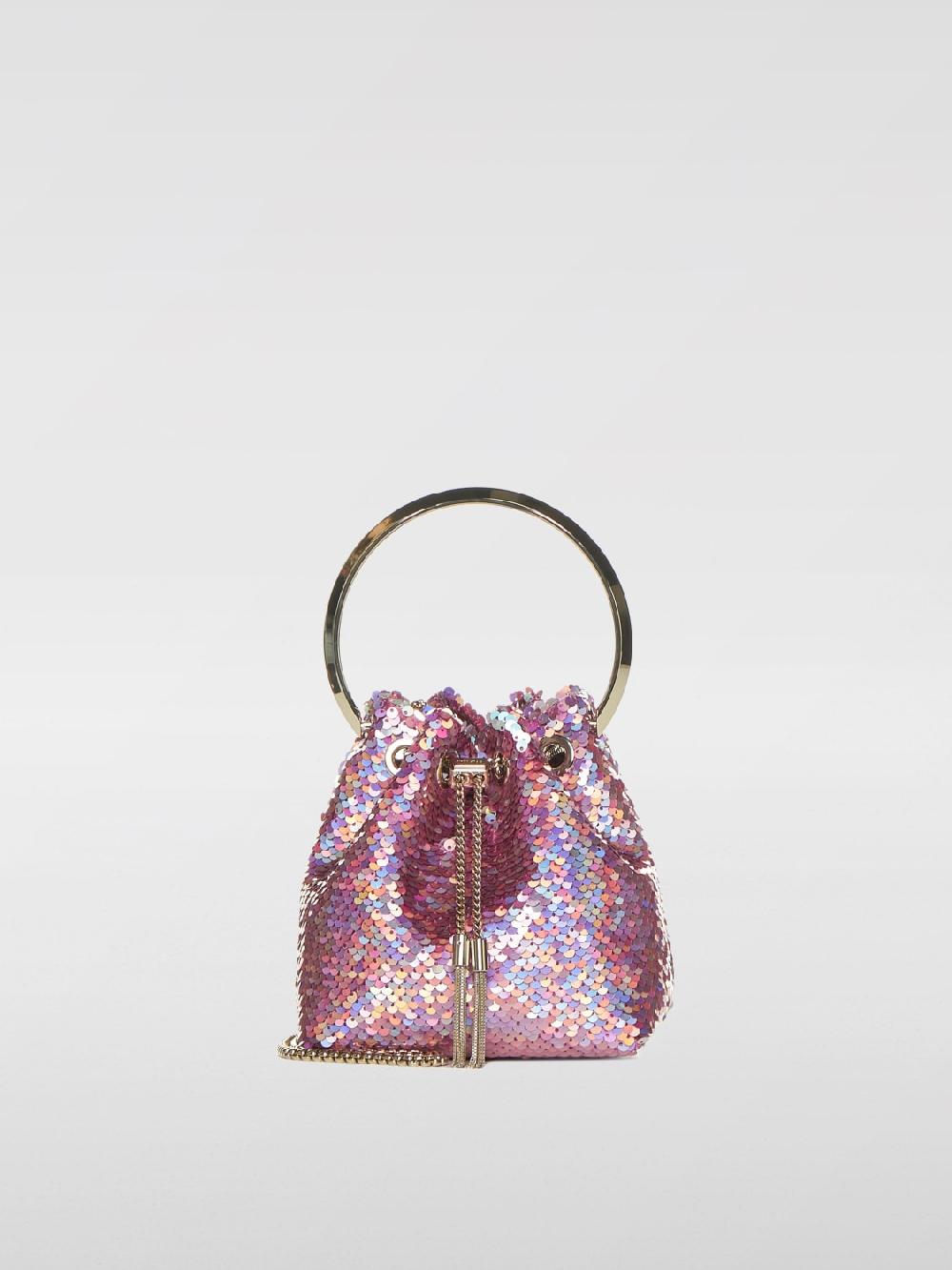 Giglio Borsa Bon Bon Jimmy Choo in tessuto con paillettes ricamate all over