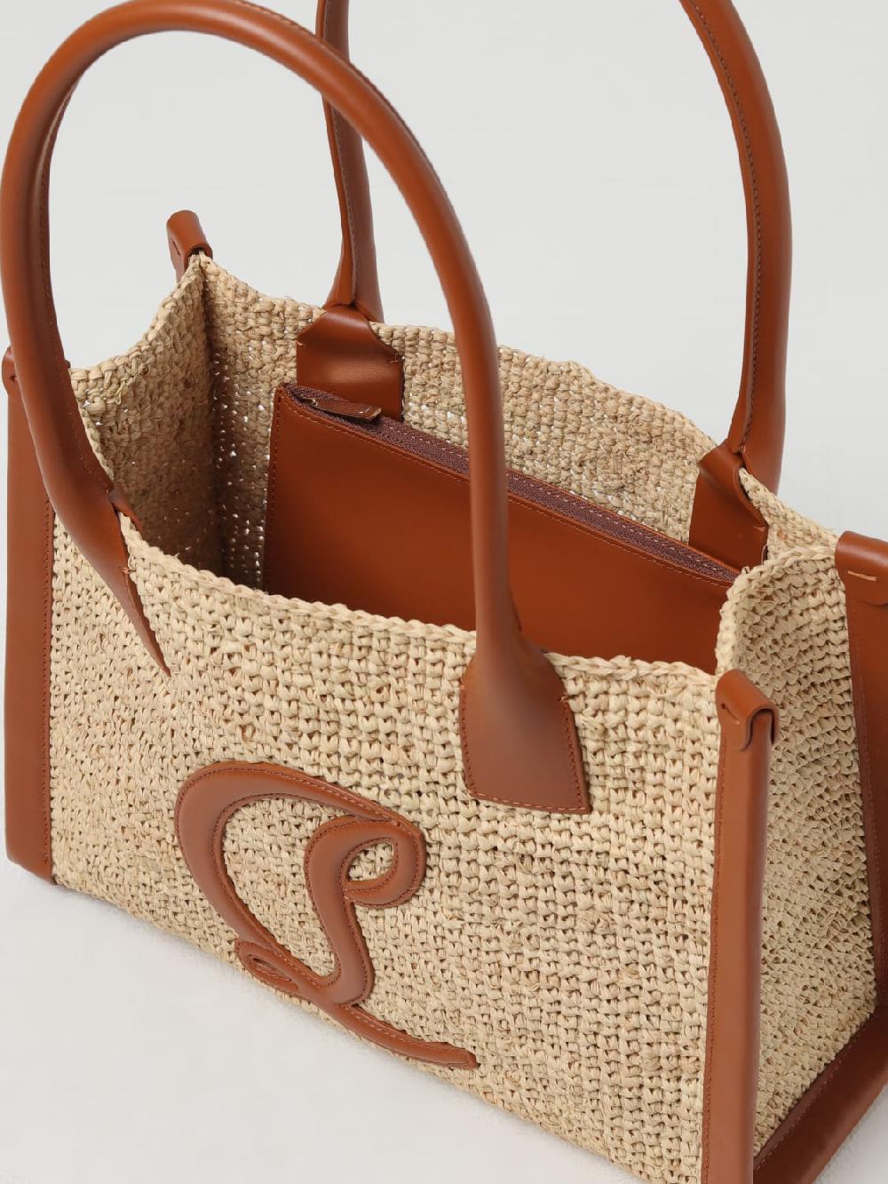 Giglio Borsa By My Side Christian Louboutin In Rafia E Pelle