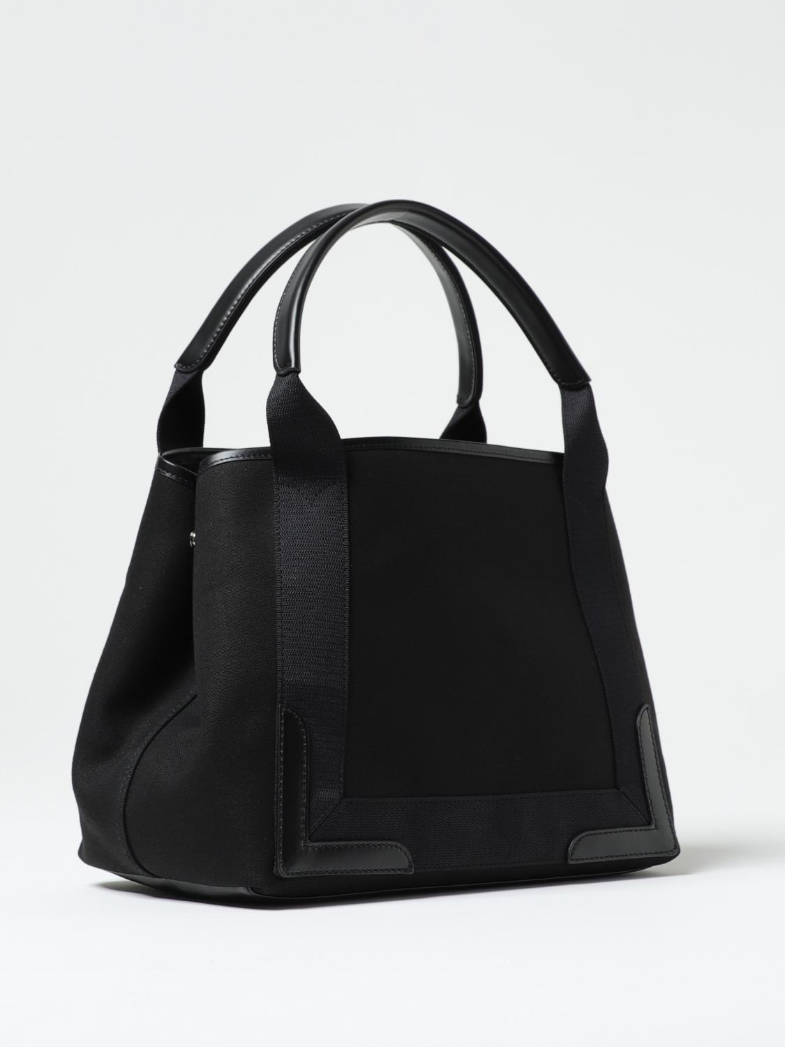 Giglio Borsa Cabas Navy S Balenciaga In Canvas Con Lettering Logo Stampato