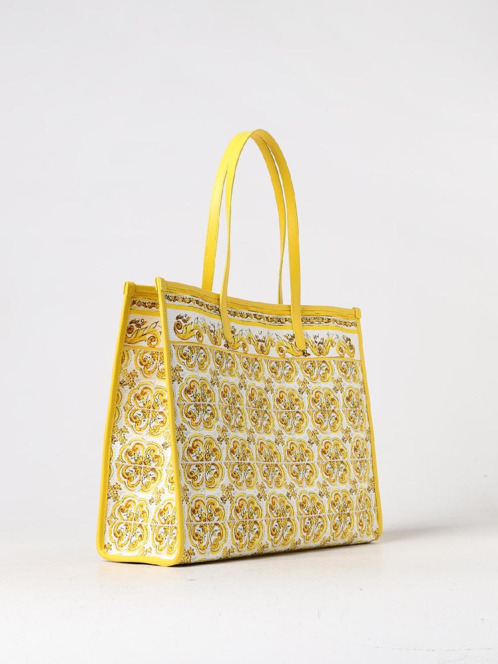 Giglio Borsa Caltagirone Dolce & Gabbana In Canvas Stampata