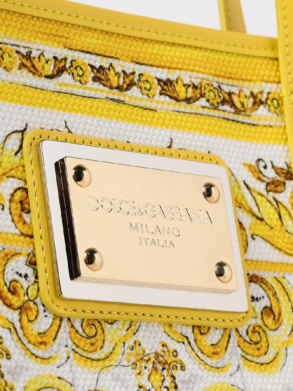 Giglio Borsa Caltagirone Dolce & Gabbana In Canvas Stampata