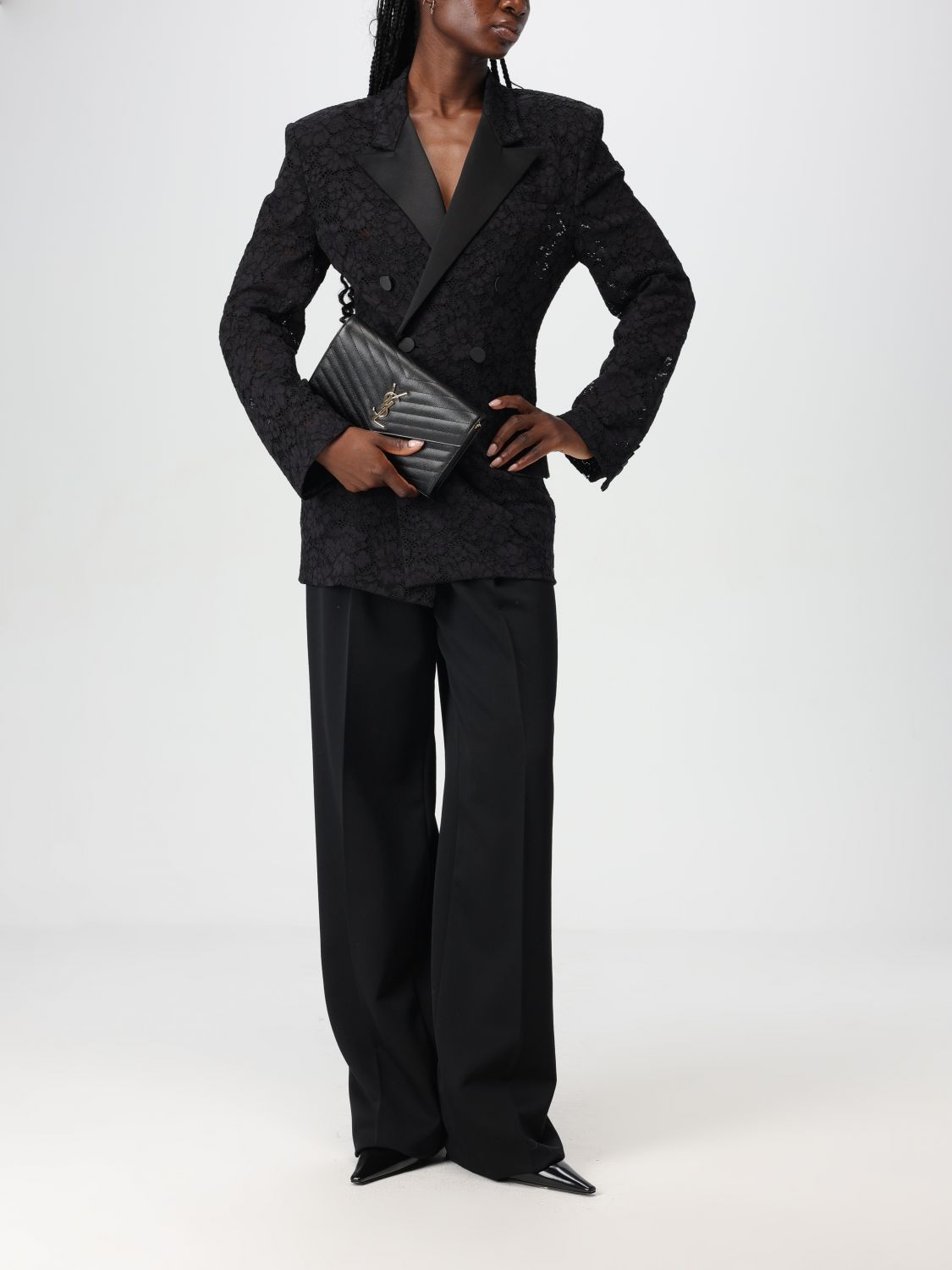 Giglio Borsa Cassandre Saint Laurent In Pelle Grain De Poudre