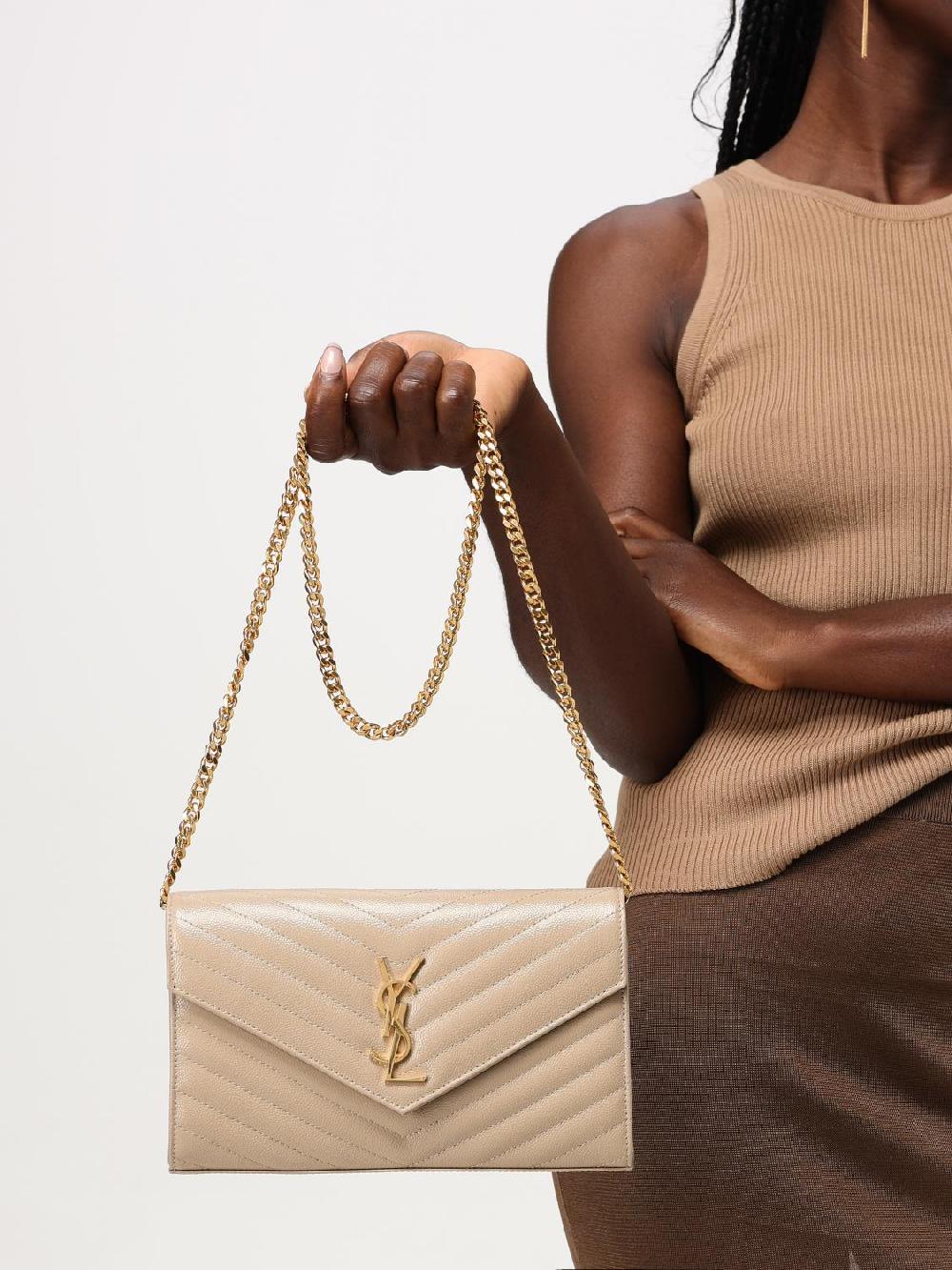 Giglio Borsa Cassandre Saint Laurent In Pelle Grain De Poudre