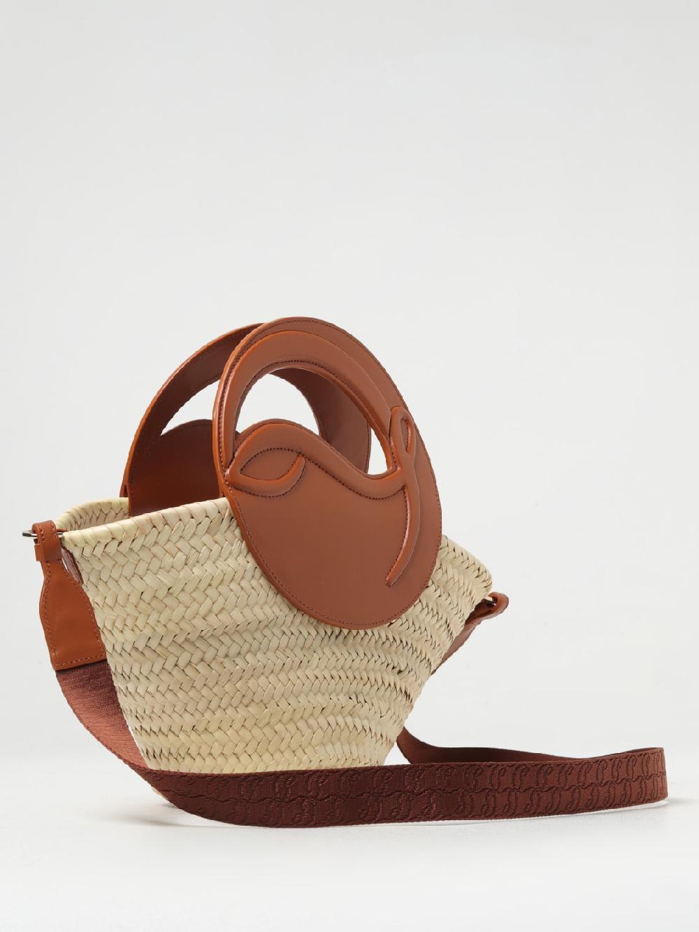 Giglio Borsa Christian Louboutin In Rafia Intrecciata E Pelle