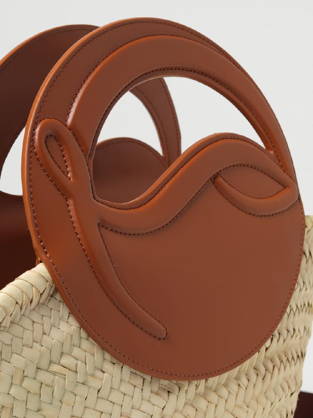 Giglio Borsa Christian Louboutin In Rafia Intrecciata E Pelle