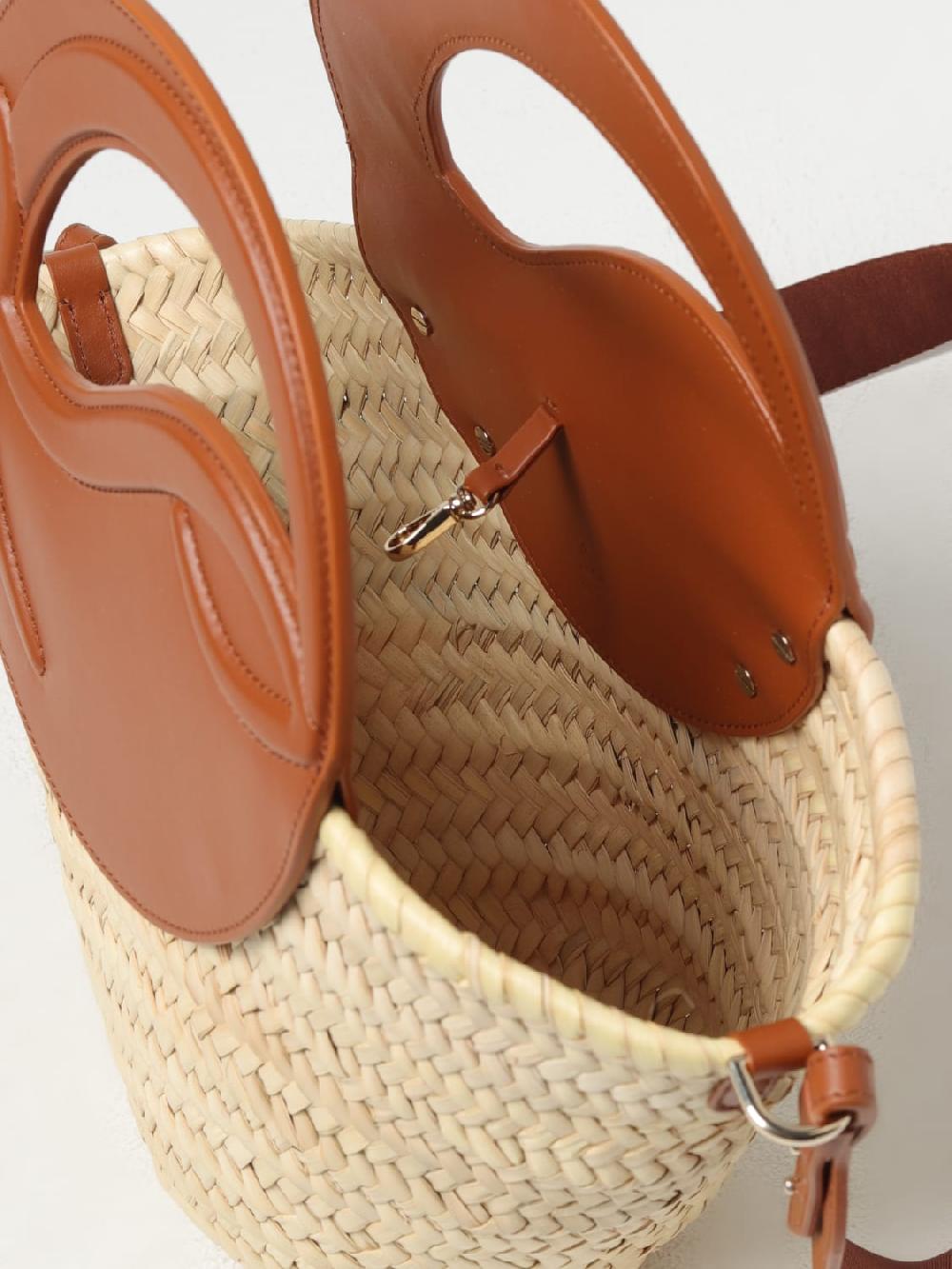Giglio Borsa Christian Louboutin In Rafia Intrecciata E Pelle