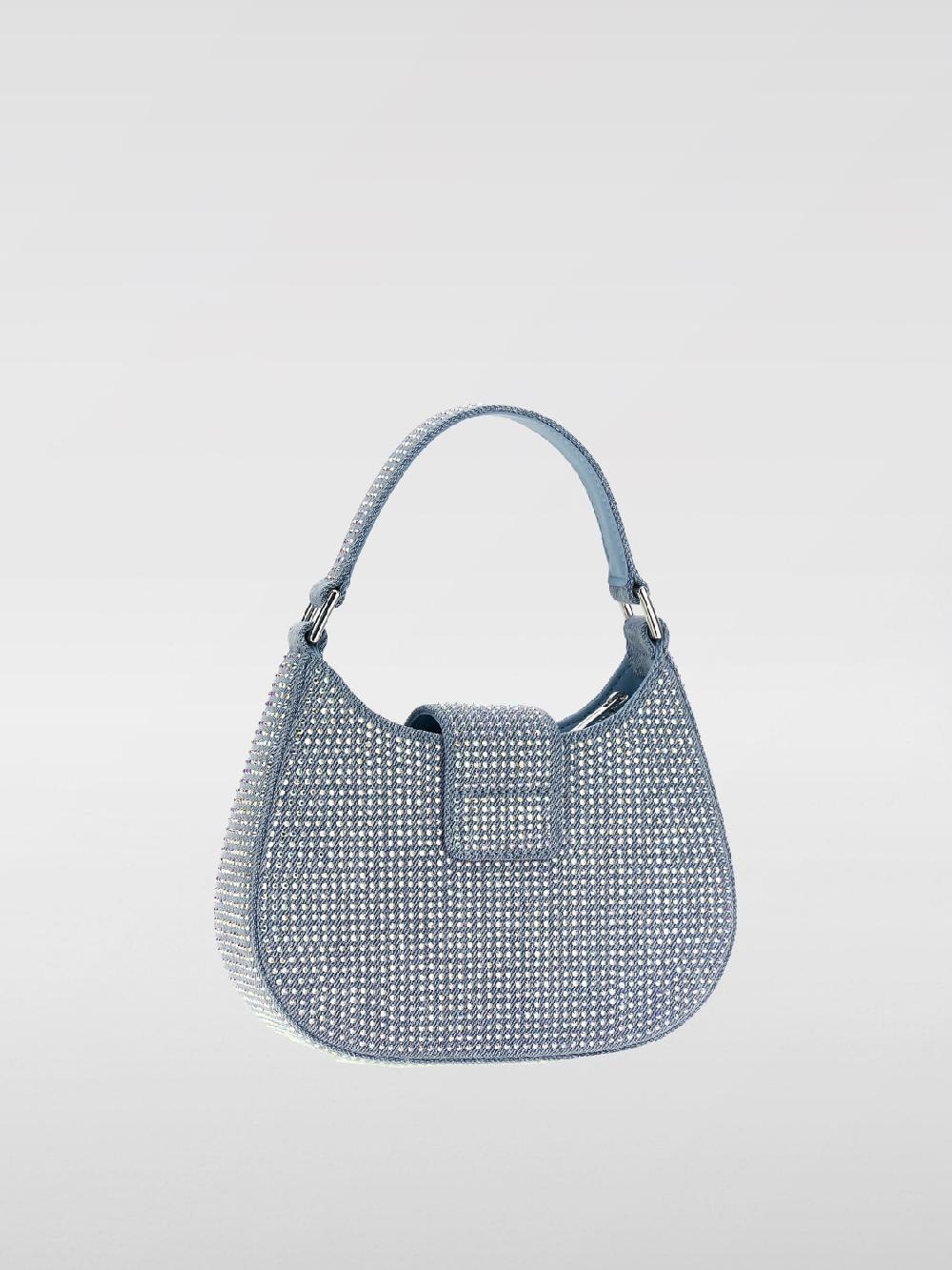 Giglio Borsa Crescent Self-Portrait In Denim Con Strass All Over