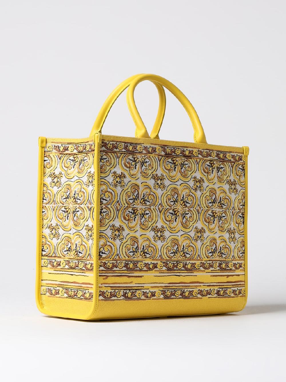Giglio Borsa DG Daily Dolce & Gabbana In Canvas E Pelle Con Stampa All Over