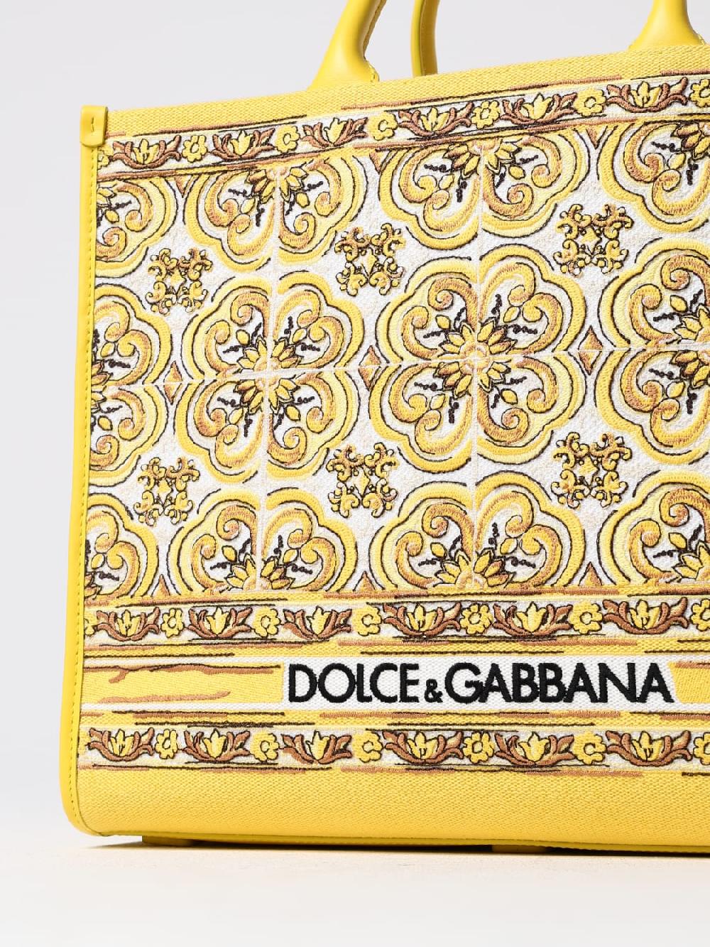 Giglio Borsa DG Daily Dolce & Gabbana In Canvas E Pelle Con Stampa All Over