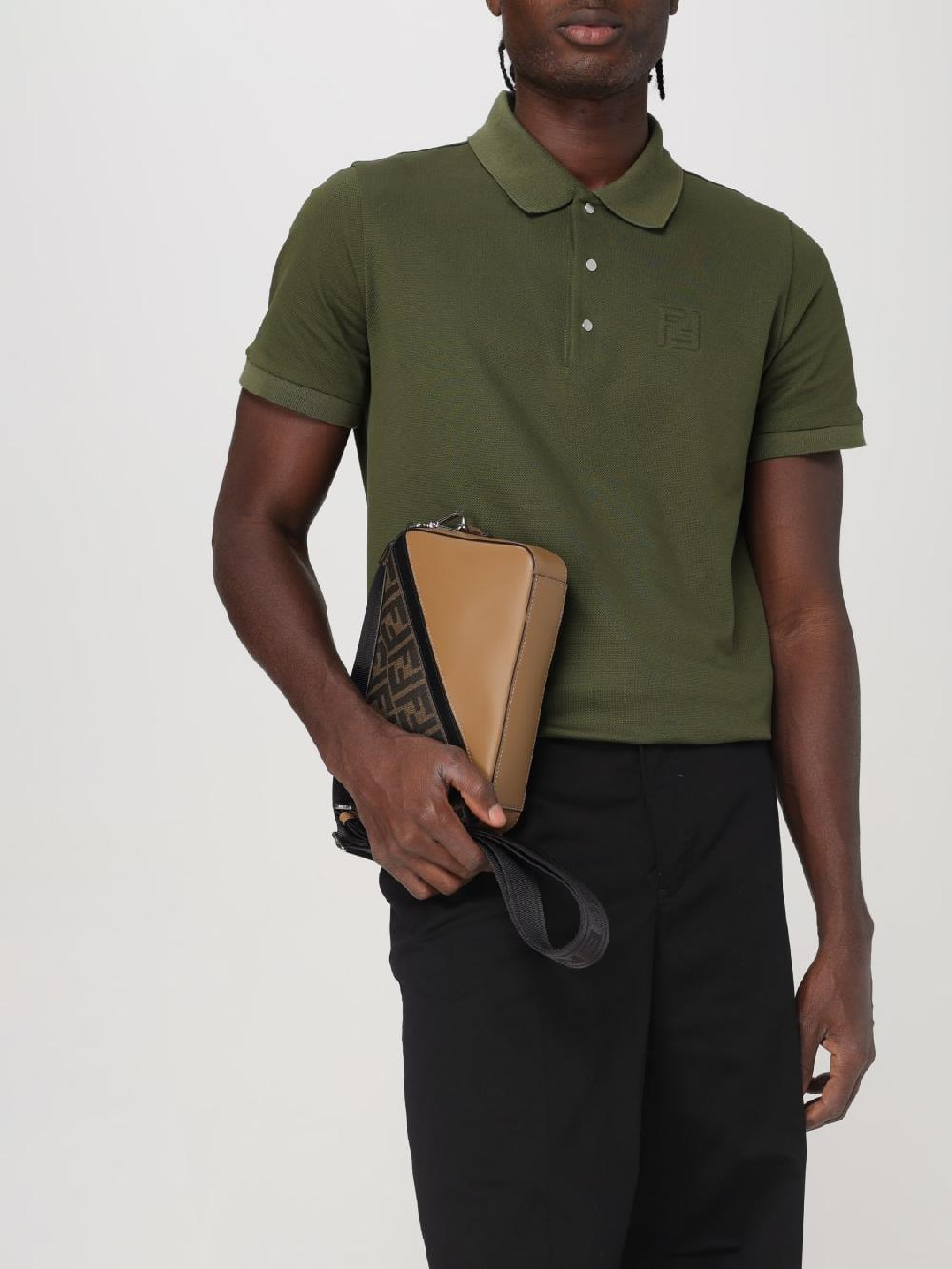 Giglio Borsa Diagonal Fendi In Pelle E Cotone Spalmato