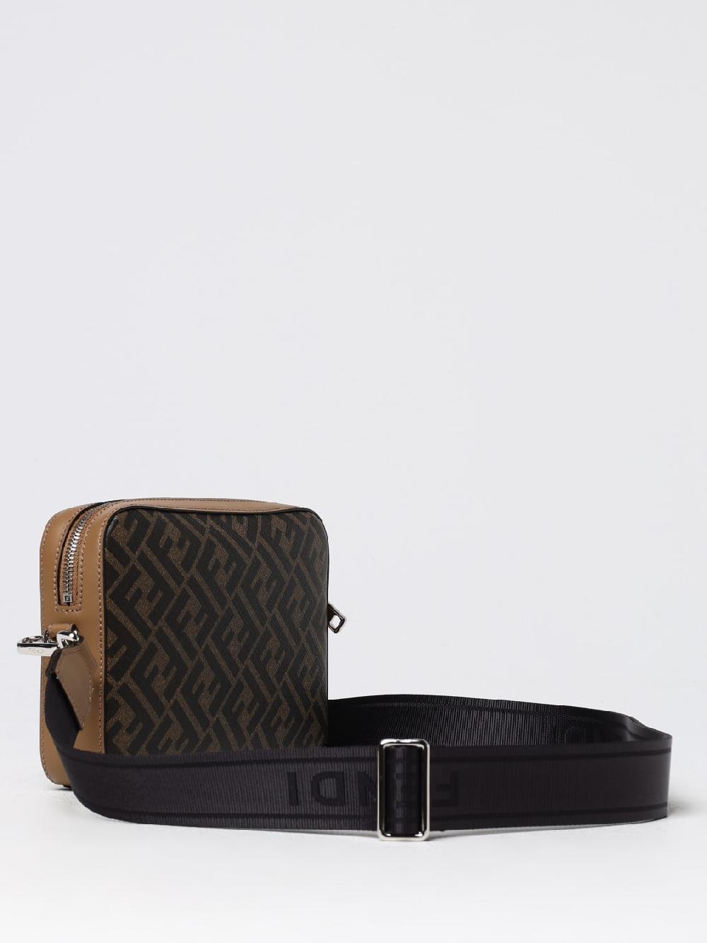 Giglio Borsa Diagonal Fendi In Pelle E Cotone Spalmato