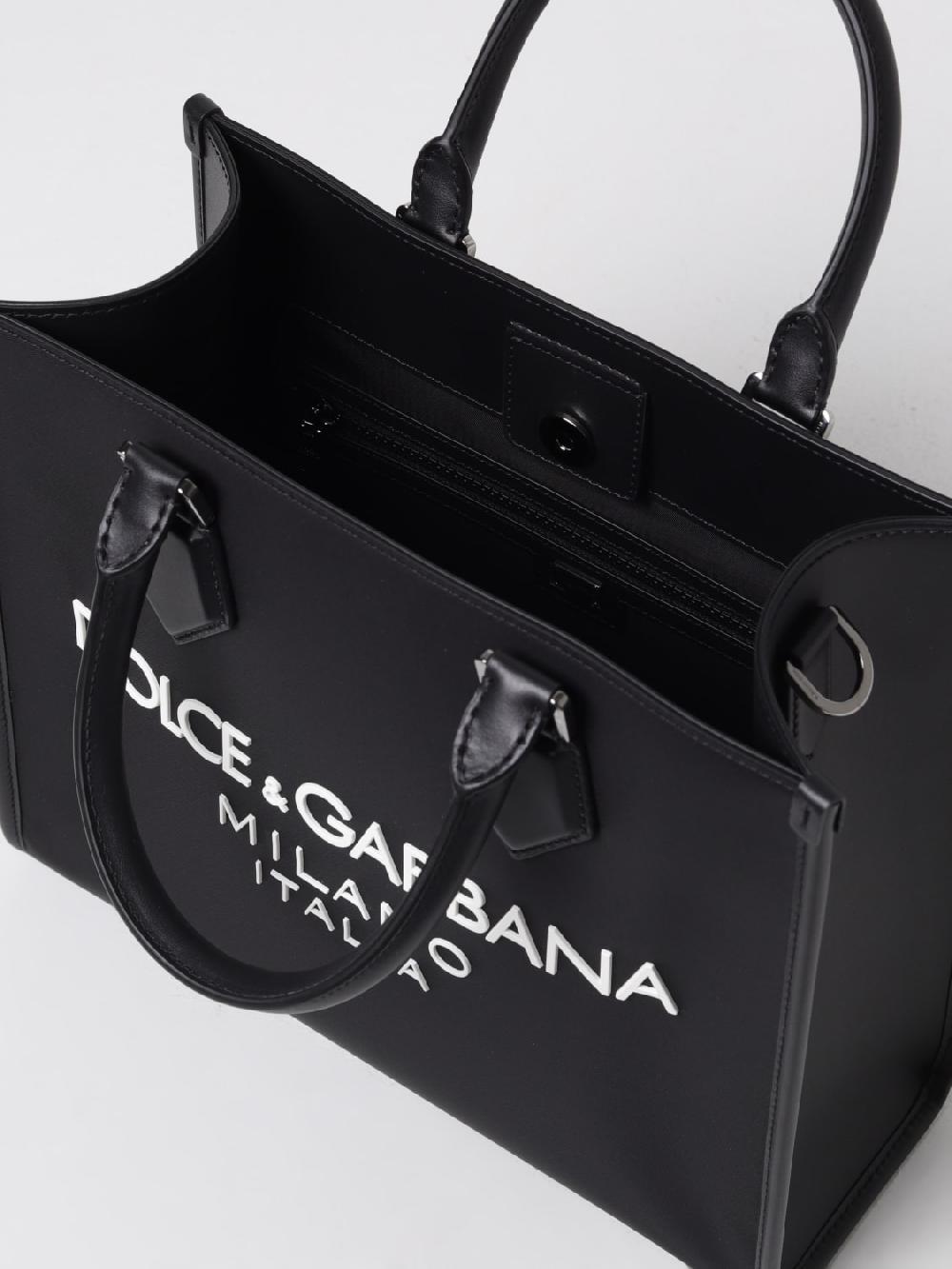 Giglio Borsa Dolce & Gabbana In Nylon E Pelle Con Logo Gommato
