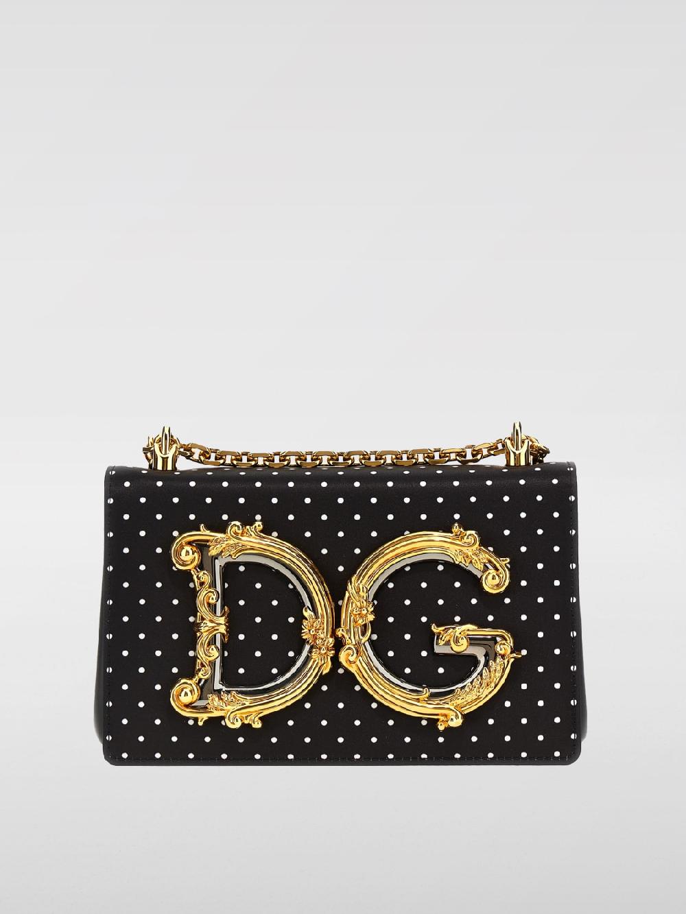 Giglio Borsa Dolce & Gabbana in raso a pois con monogram DG