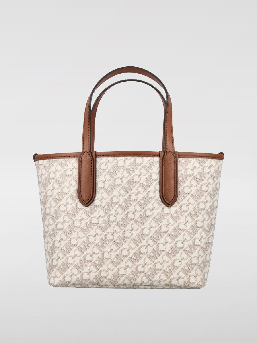 Giglio Borsa Eliza Michael Kors In Cotone Spalmato Saffiano Con Monogram MK All Over